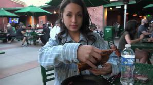 Mi Ha goes to the Halloween park with you.